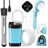 Doccia da Campeggio Portatile con Riscaldatore, Doccia Portatile Ricaricabile da 6000mAh con Riscaldatore a Immersione da 2000W, Display LED, Doccia da Campeggio Riscaldata per Viaggi,