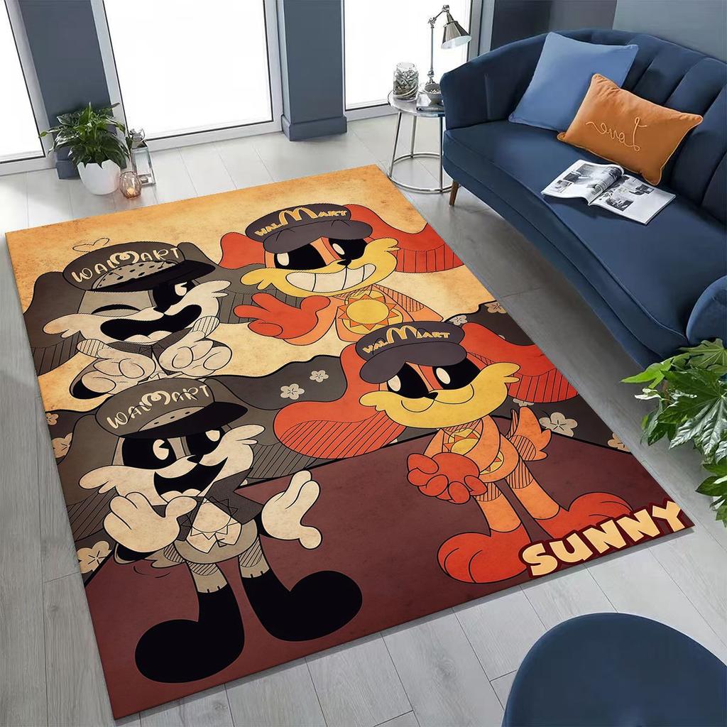 Tappeto Cartoon S-Smiling C-Critters Craftycorn Catnap per Camera da Letto Soggiorno Divano Casa Zerbino Decorazione, Tappetino Pavimento Grande Antiscivolo per Bambini