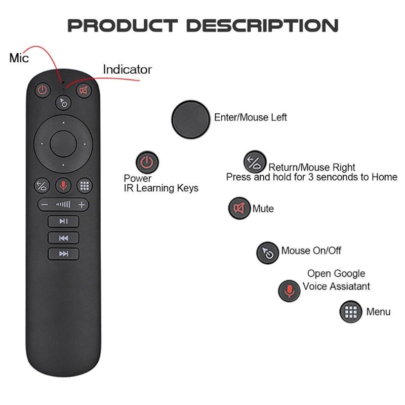 G50S Voice Remote Control 2.4G Wireless Air Mouse Gyroscope Controller for Smart TV Projector Computer