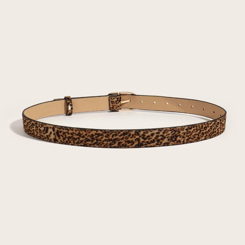 Belt Women's Instagram Style New Korean Version Versatile Fashion Decoration Jeans Retro Leopard Print Thin Belt Women