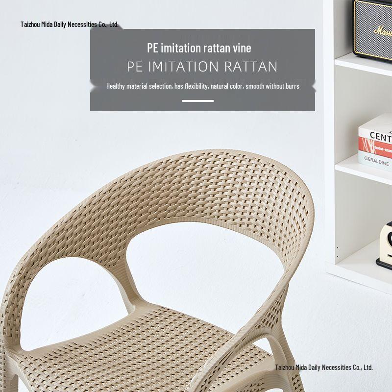 Waterproof Outdoor Rattan-Style Garden Chair with Backrest