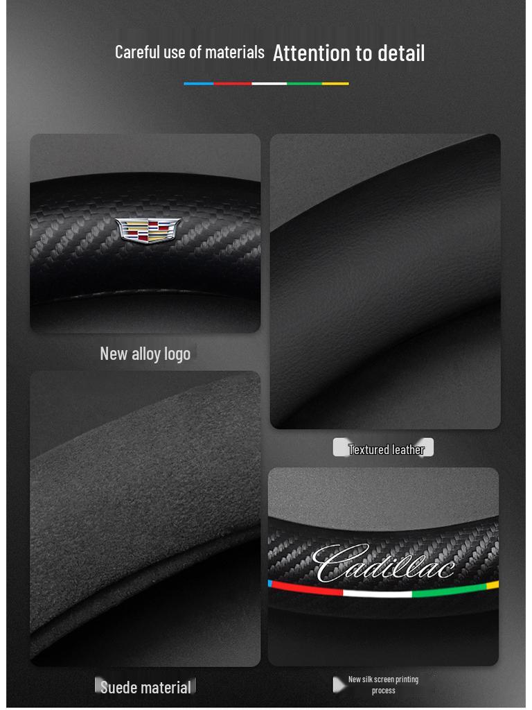 Cadillac Steering Wheel Cover for SRX/CT5/XTS/ATSL/XT5/XT6 - Alcantara & Carbon Fiber