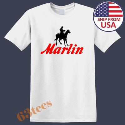 Marlin Guns Armi da Fuoco T-shirt da Uomo Donna Top Unisex Bianco Taglia dalla S alla 5XL