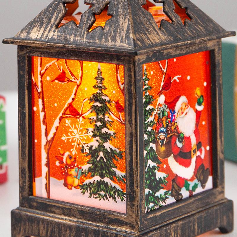 Christmas LED Light Creative Night Light Retro Wind Lantern Christmas Desktop Decoration Lights