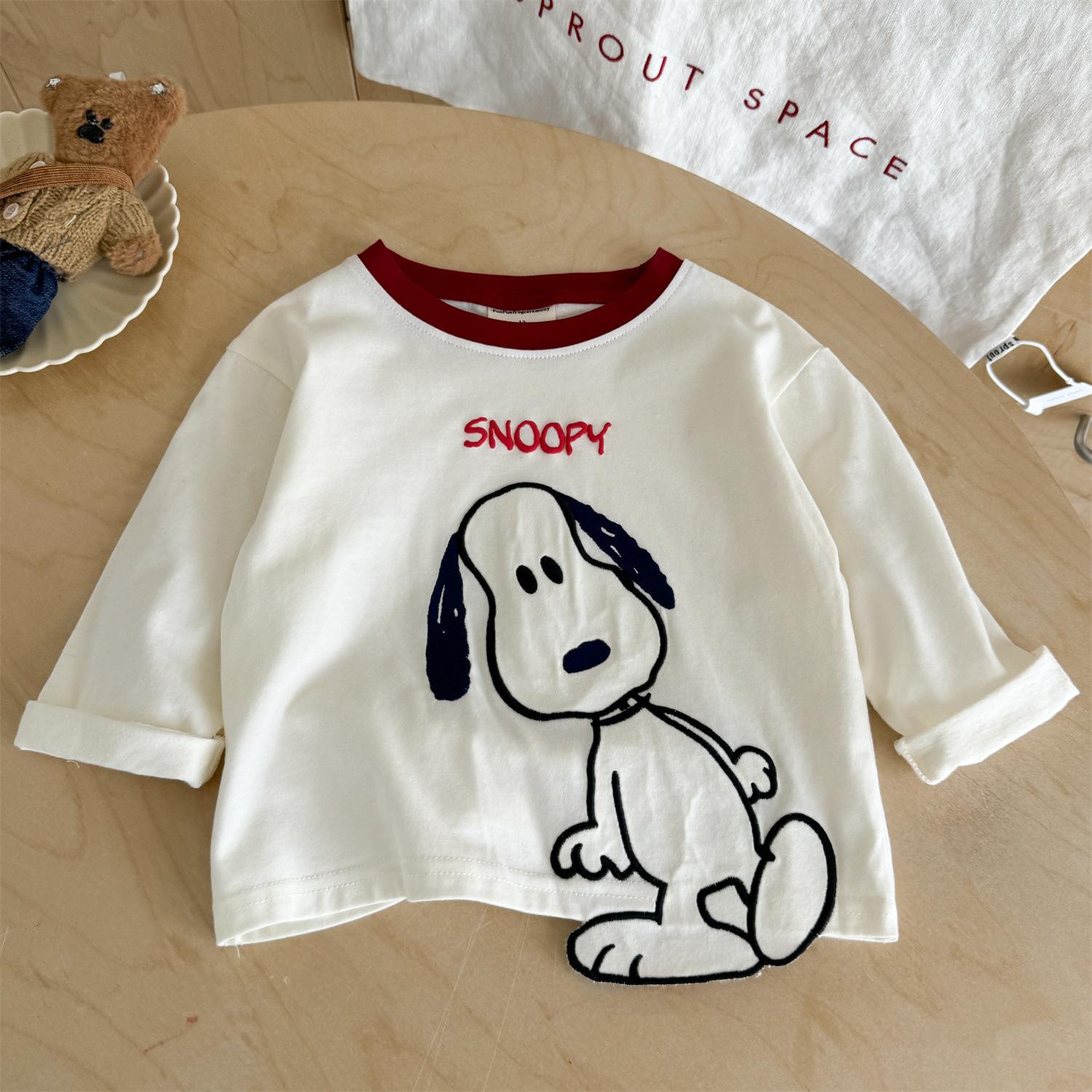 Boys Long Sleeve Block Graphic Tee for Fall Kids Casual Top 80