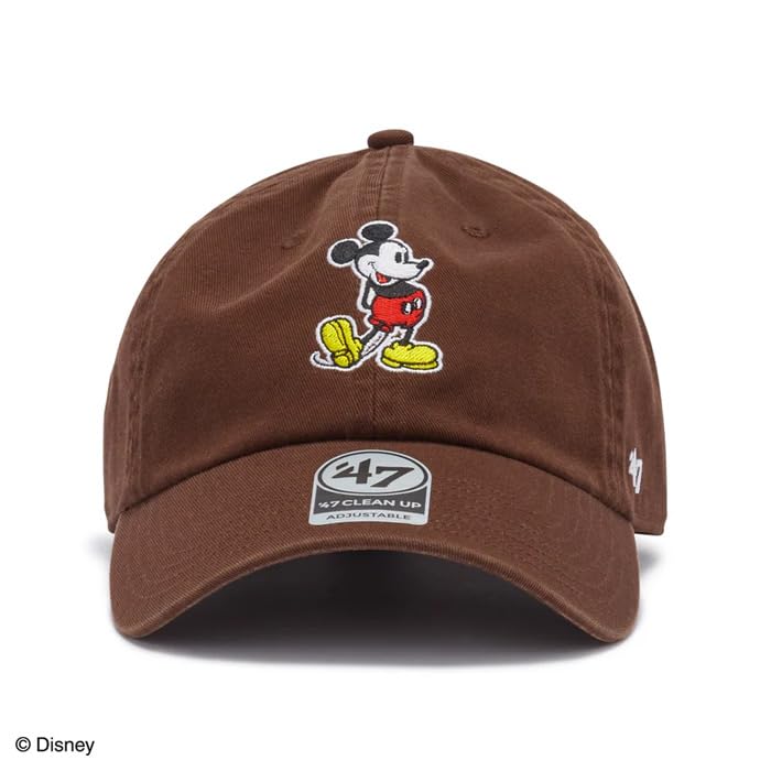 [47] 47 BRAND Cap '47 CLEAN UP Disney Mickey Mouse Baseball Cap (JP, Alphabet, Free Size, 14920472: Brown)