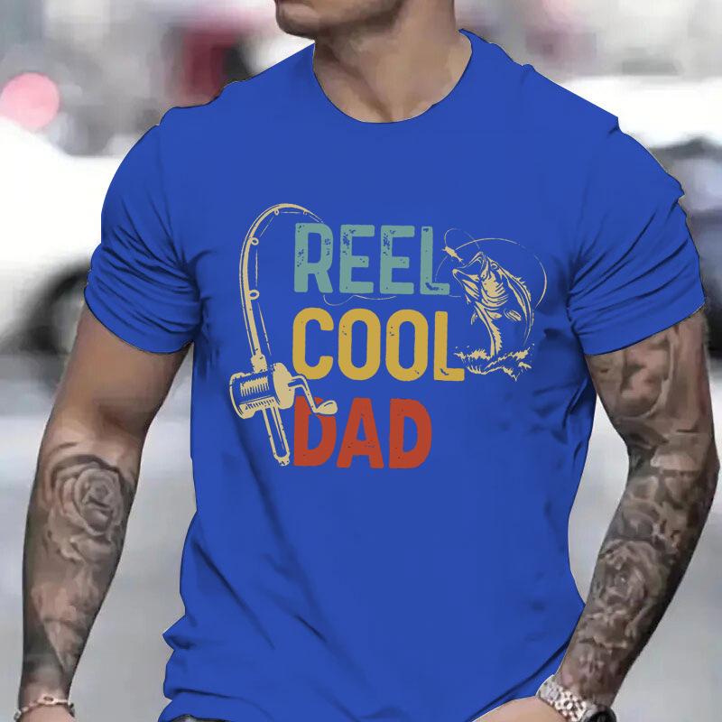 Vintage Reel Cool Dad Print Unisex Tshirt Fashion Fishing Lover Daddy Tee Casual Short Sleeve Streetwear Father Day Shirts Gifts