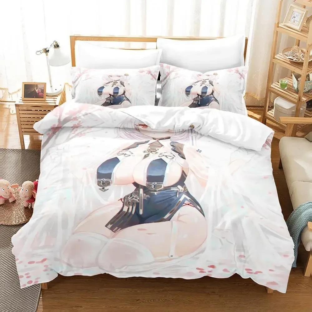 Sexy Azur Lane Sirius 3D Print Bedding Set Cartoon Anime Duvet Cover Adult Kid Bedroom Game Girl