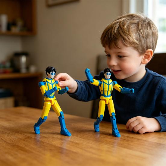 3D-gedruckte Actionfigur, mehrgelenkiges bewegliches Spielzeug, sammelbare artikulierte Figur für Schreibtischdekoration, Geschenke für Sammler
