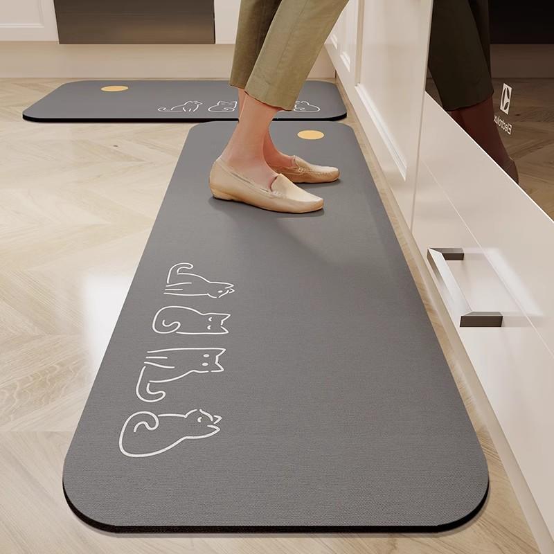 1PCS Kitchen Floor Mat Waterproof, Anti-skid, Anti-dirty Foot Mat Household Door Mat, Door Mat Carpet, Diatomite Door Mat