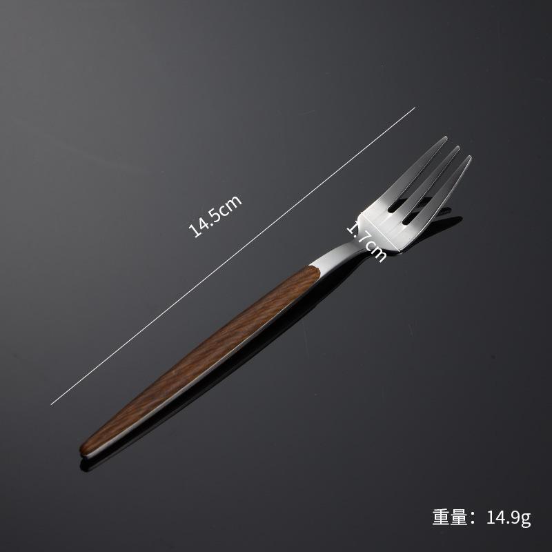 430 stainless steel handle Portuguese tableware knife fork spoon set Steak knife Japanese wood grain housewarming gift