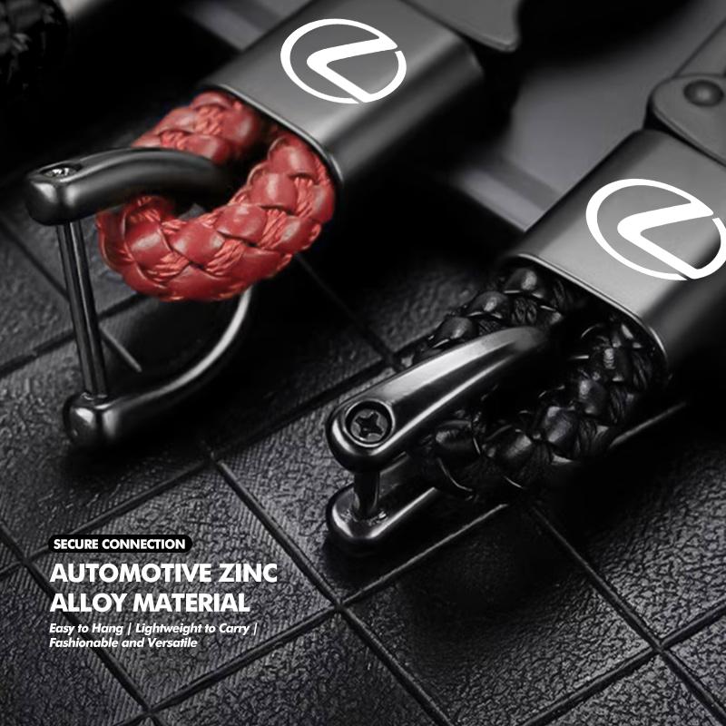 For Lexus Car Logo Metal Braided Rope Keychain Key Ring Accessories IS350 ES350 IS250 IS460 IS220h IS300 LX570 UX250h DV6