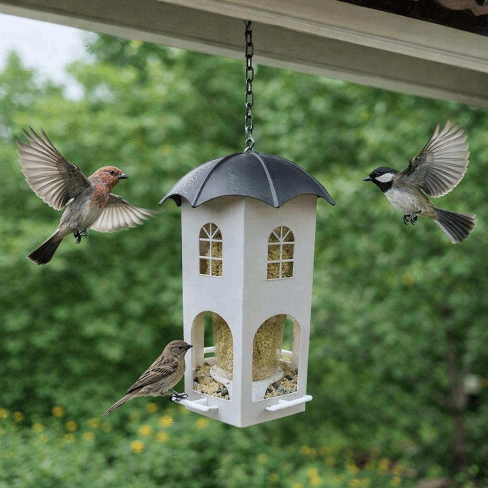 Waterproof Castle Bird Feeder Squirrel Proof Hummingbird Feeder Hanging Bird Feeder Patio