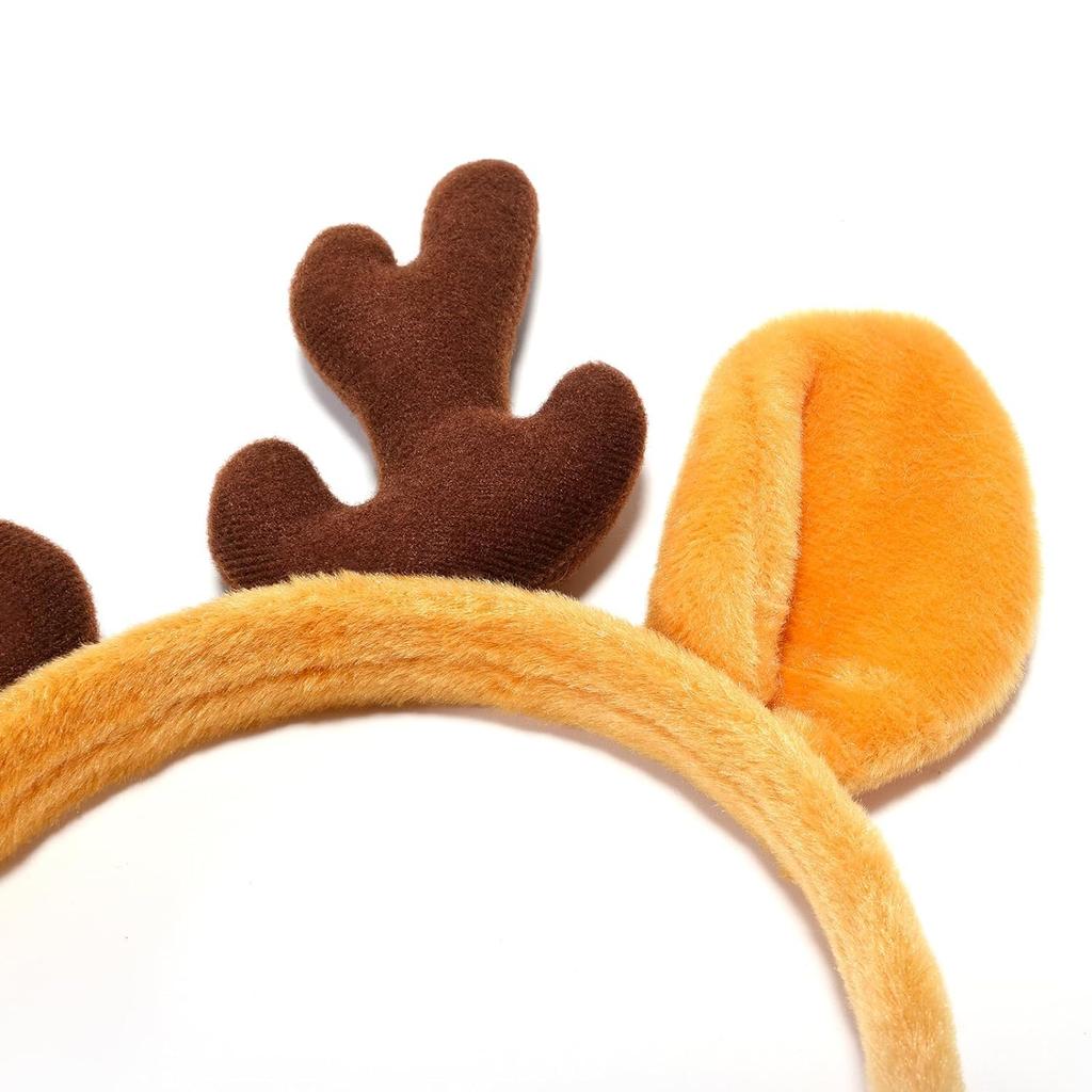 TAORAYO Christmas Reindeer Headband, Hair Hoop, Hair Accessory, Hair Ornament, Hair Clip, Costume Accessory, Deer Antler, Party Supplies, Unisex,