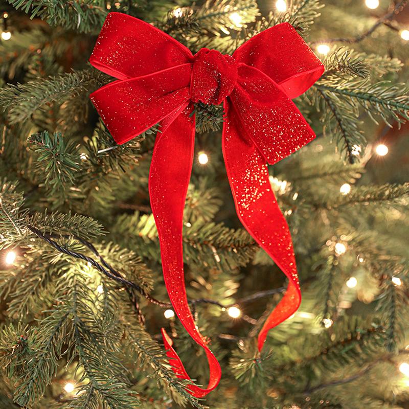 Christmas Hair Bows DIY Fabric Art Decoration Packaging Ribbons Handmade Velvet Ribbon Home Party 2m/Roll