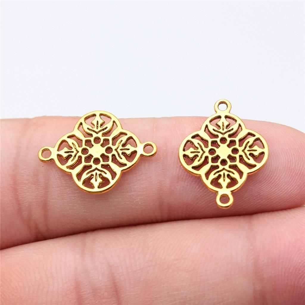 Connettori Fiore a Lavoro Aperto Gancio per Ciondolo Colore Bronzo Antico Creazione Gioielli Accessori Fatti a Mano Connettori per Ciondoli