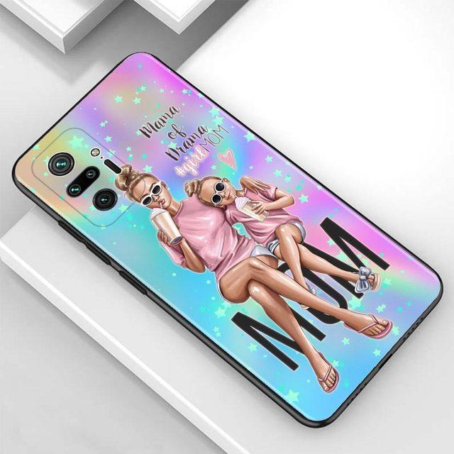 Etui na Redmi Note 10 Pro Max 9 9t 9s 8 8t 7 etui Tpu Fundas na Redmi K40 Pro Plus 9 9a 9c Shell mama dziewczyna dziecko