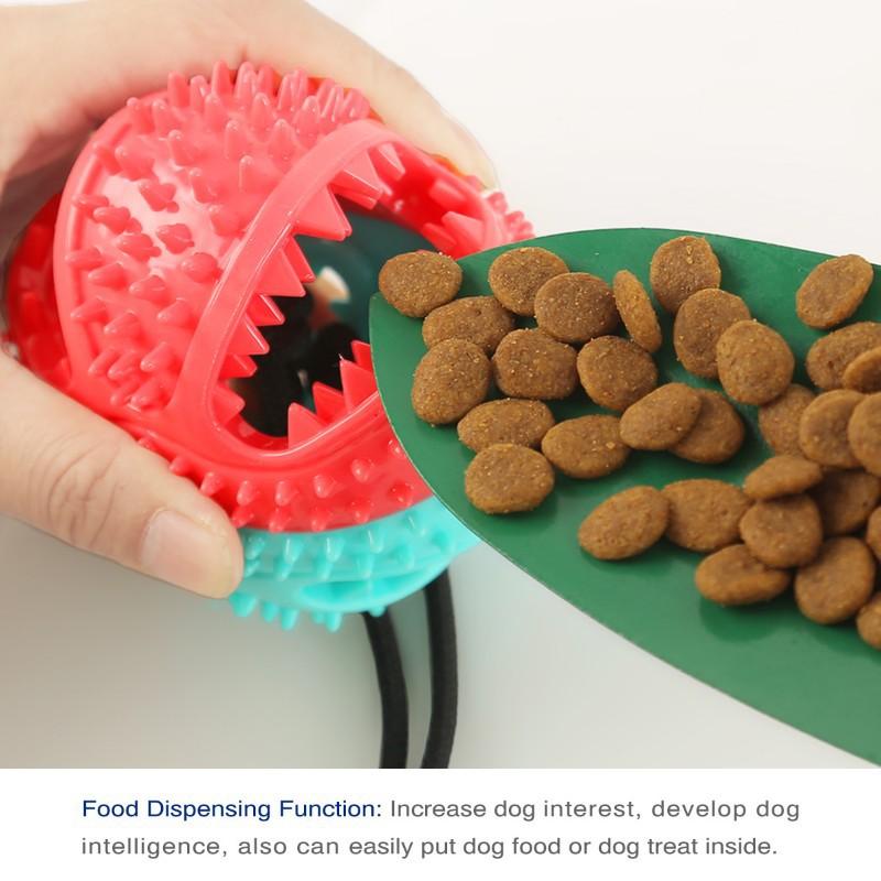 1PC Dog Toys with Suction Cups, Pull Ropes, Food-dispensing Balls, and TPR Pet Teething Toys.