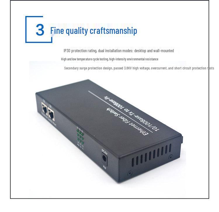 6-Port Optical & 2-Port Electrical 100 Megabit Switch with Single Fiber Transceiver for HD Camera Networking
