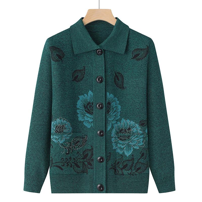 Lightweight Spring & Autumn Cardigan for Mature Women: Perfect for Mothers and Grandmothers in Their 70s and 80s, Loose Fit, Comfortable Knit Sweater