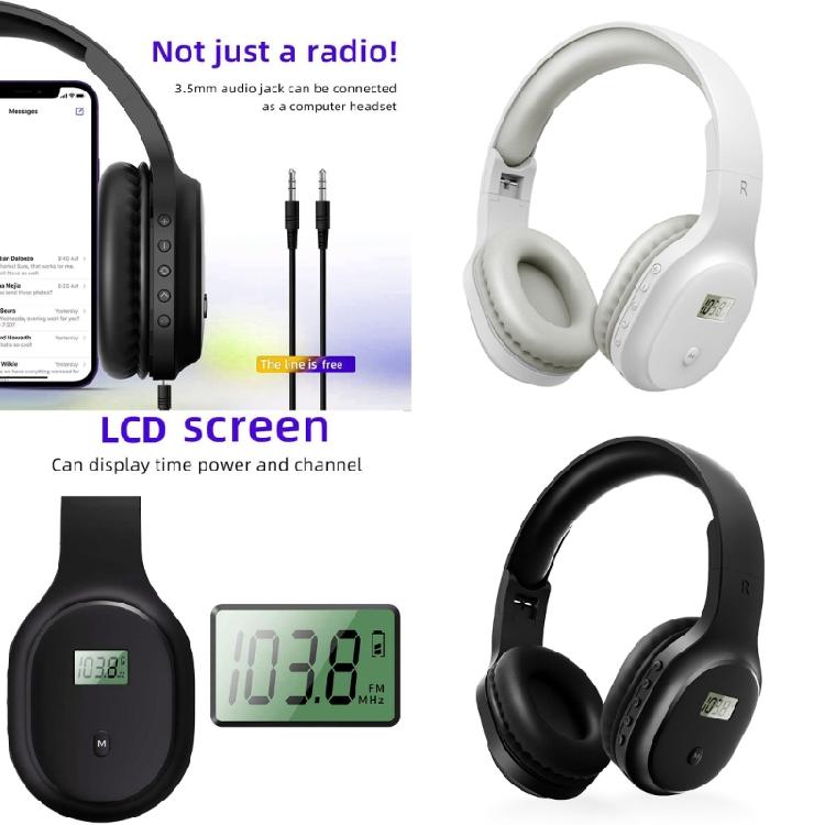Cycling And Mowing Perfect FM Radio Headphone Adjustable FM Radio Headsets With Noise Isolation High Reception Earphones