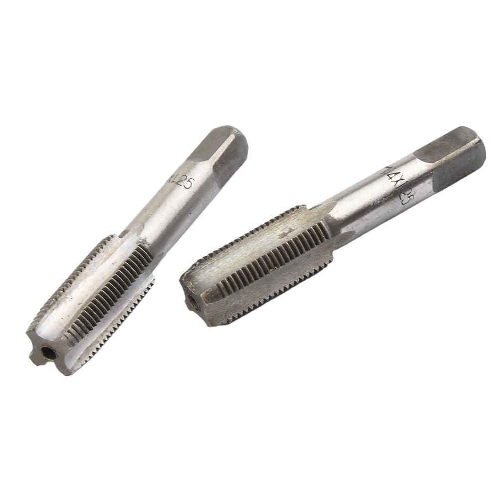 2pcs HSS Silver Metric Taper&Plug Tap Right Hand Thread M14x1.25mm Replacement
