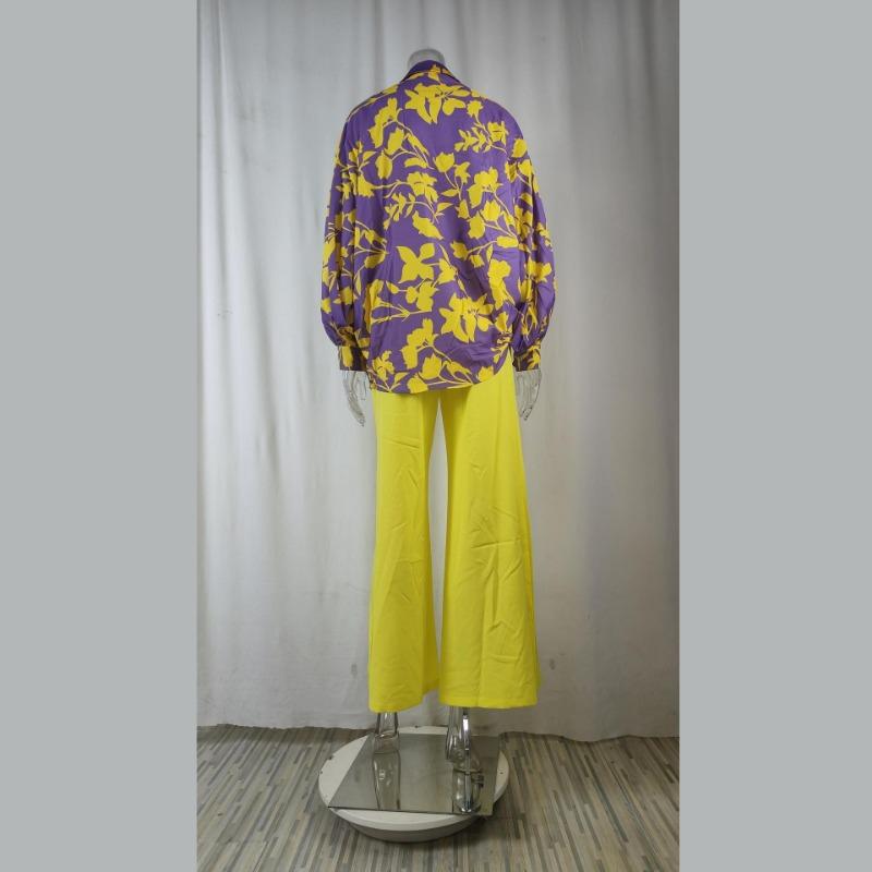 Summer Women's Printed Shirt Style, Loose and Breathable, Stylish Trousers, Fashionable and Casual Set