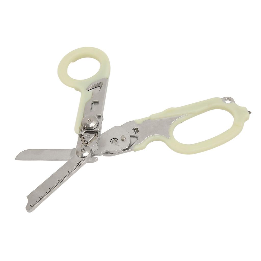 Emergency Response Shears Stainless Steel Luminous Multifunctional Foldable Scissors Pliers for
