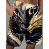 Sommer Neue Herren Casual Shorts mit Cooles Drachen 3D Muster Print, Strand Casual Shorts mit Atmungsaktivität für Outdoor-Aktivitäten