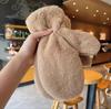 Plus Velvet Thickened Warm Cotton Gloves for Girls - Cold-Proof Cycling, Solid Color, Winter Plush