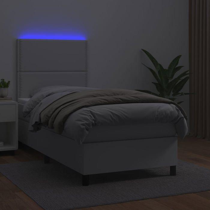 Maison Exclusive - Sommier à lattes de lit avec matelas et LED Blanc 100x200 cm