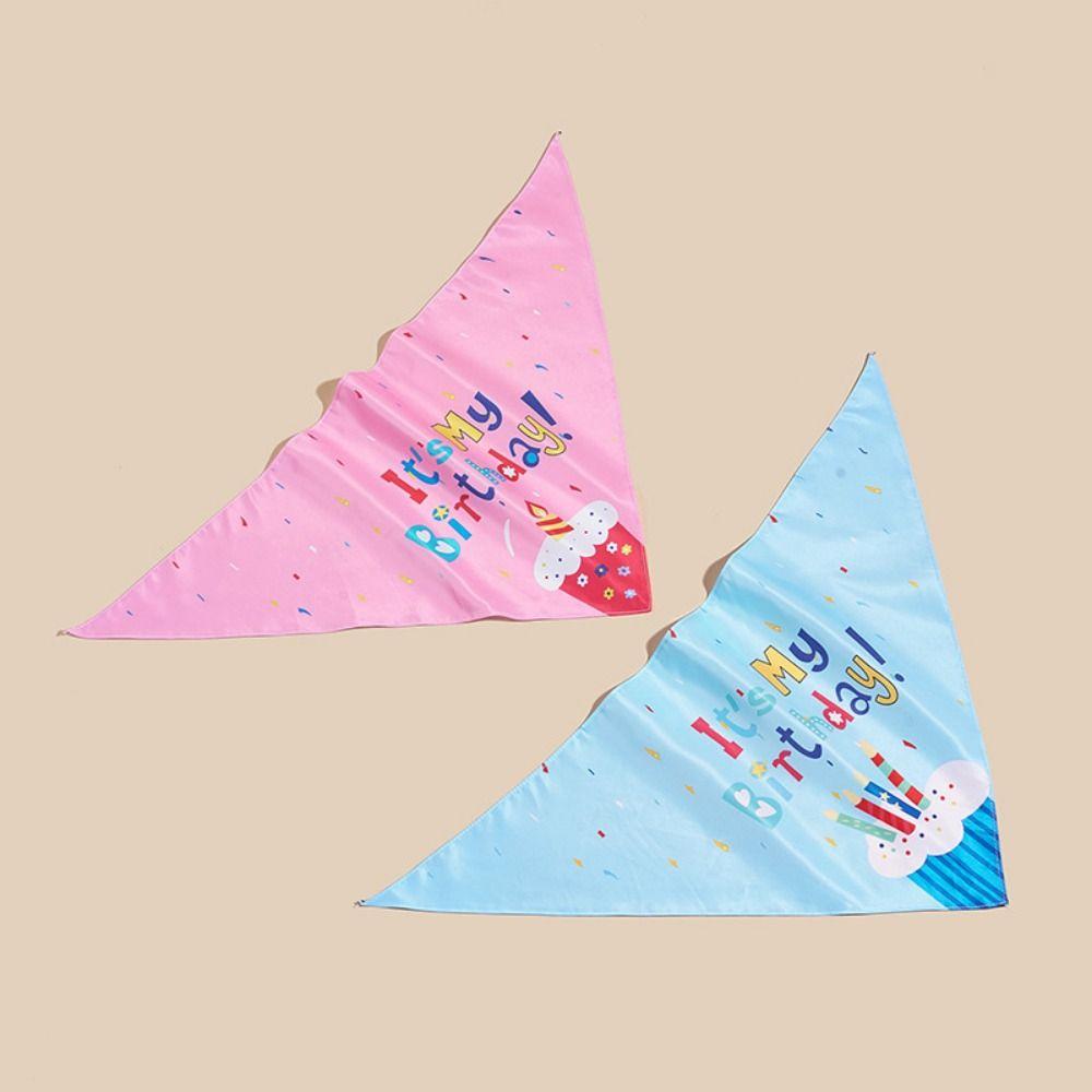Cartoon Dog Birthday Bib and Party Hat Decorative Pet Birthday Decorations Set  Pet Accessories
