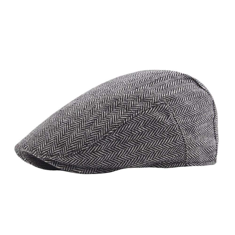 

Autumn Winter Vintage Men Beret Hats Warm Big Size Flat Hat Adjustable Casual Street Caps Men L-58-60cm- сірий