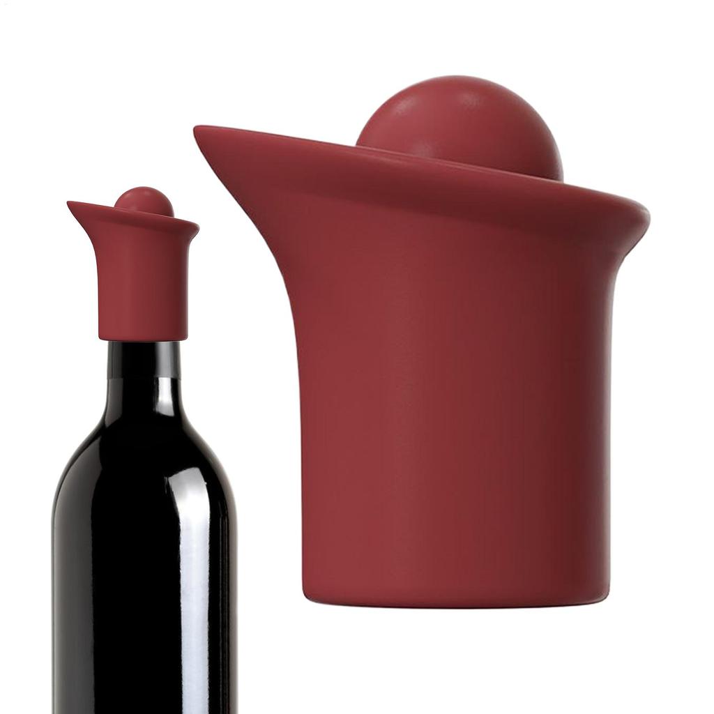 Silicone Wine Stopper Reusable, Leak-Proof Bottle Saver for Champagne Bourbon, Home Bar Travel Party Kitchen Gadgets