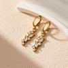 18K Gold-Plated Wheat Earrings for Women - Stainless Steel Zircon Studs, Elegant & Fade-Resistant.