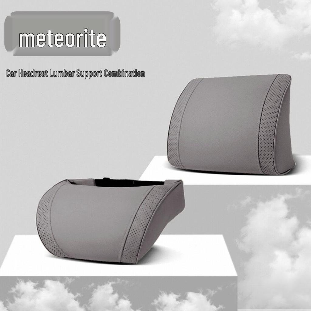 Luxury Leather Velvet Car Neck Pillow & Lumbar Support - Ideal for Drivers