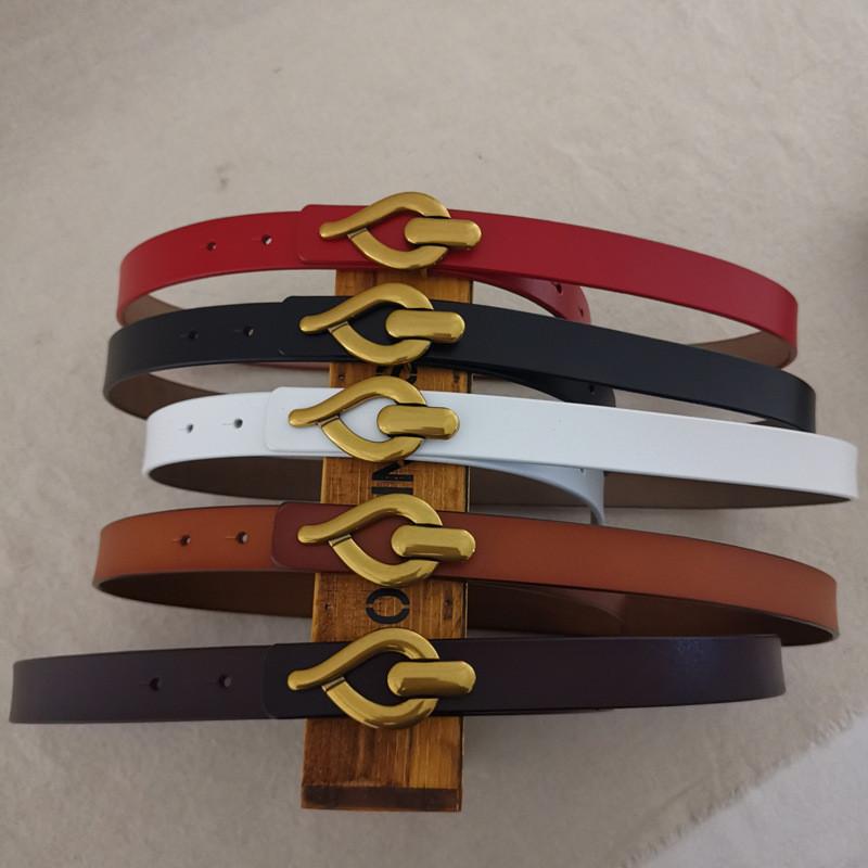 Minimalist Style Womens Leather Waist Belt Metal Buckle Dress Belt Shapewear