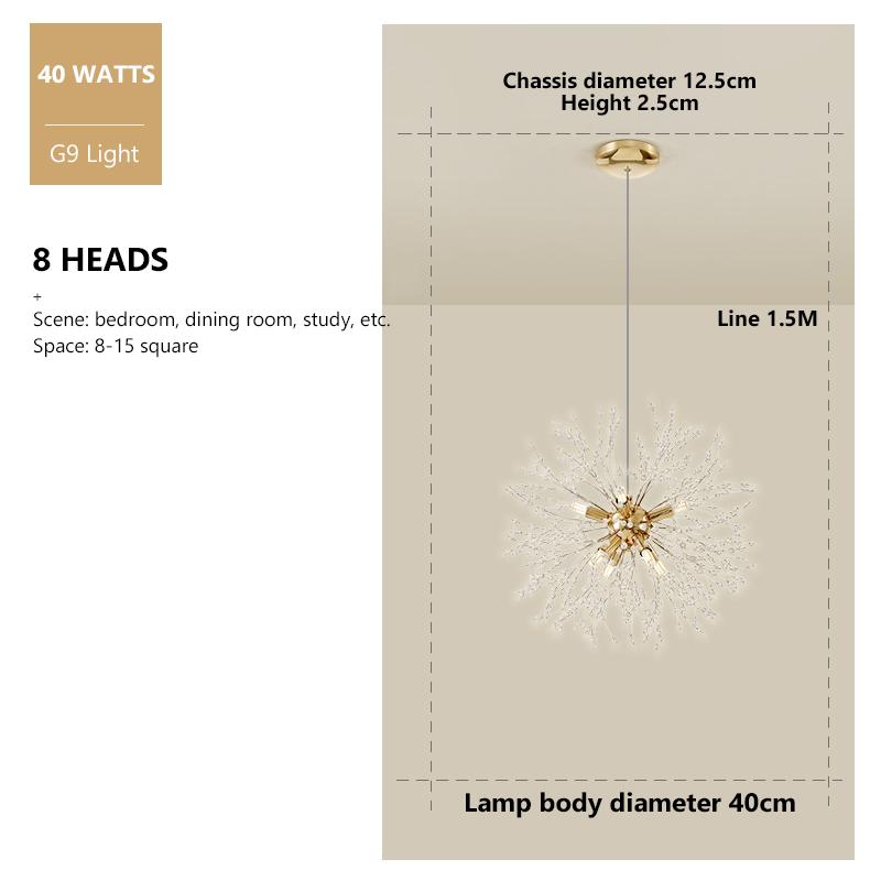 

Современная хрустальная люстра в виде одуванчика, подвесной светильник для гостиной, столовой, детской комнаты, домашний декор, подвесные светильники Natural White