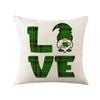 St. Patrick's Day Pillow New Plaid Clover Plant Print Pillow Sofa Cushion Linen Pillow Cover