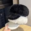 New Retro Splicing Octagonal Hat Women's Autumn and Winter Plush Warm Cap Autumn Winter Fashion Accessory Beret Cap for Women