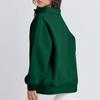 Women's Casual Fashion Long Sleeve Solid Color Zip Sweatshirt Top