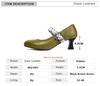 Fashion Brown Women Mary Jane Shoes Fashion Pointed Toe Belt Buckle Pumps 2025 Spring Autumn Elegant Height Heels Female Shoes Size32-48