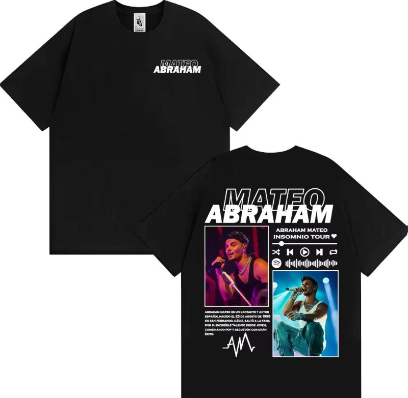 

Rapper Abraham Mateo Insomnio Tour Graphic T Shirts Men Women Fashion Hip Hop Streetwear T Shirt Cotton Casual Oversized T-shirt S разноцветный