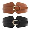 1Pc Wide Belt Women's Pin Buckle Decorative Dress Elastic PU Piece Elastic Waist Seal European and American Retro Fashion Waist Seal Women