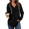 Women S V Neck Hooded Long Sleeve Casual Fall Sweatshirt