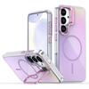 For Samsung Galaxy S25+ Case Compatible with MagSafe TPU+Acrylic Gradient Phone Cover with Kickstand