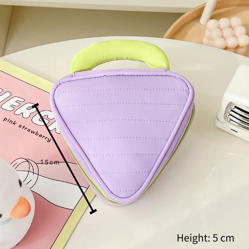 Portable Handheld Storage Bag - Triangle Dopamine Makeup Bag Zero Money Bag 1pcs фиолетовый