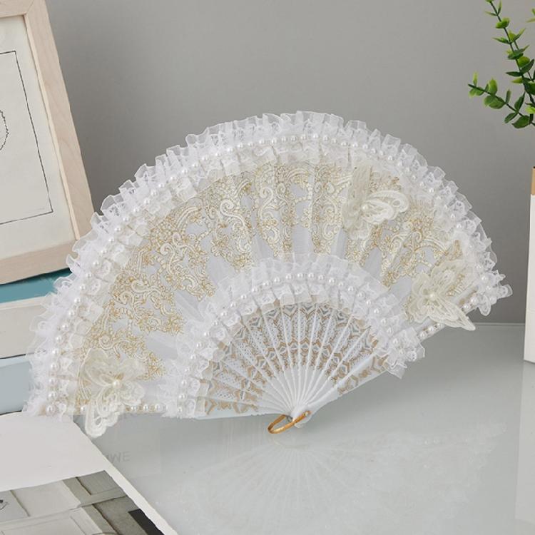 Multifunctional Lace Folding Fan Durable Plastic Frame Costume Party Wedding Decoration Accessory