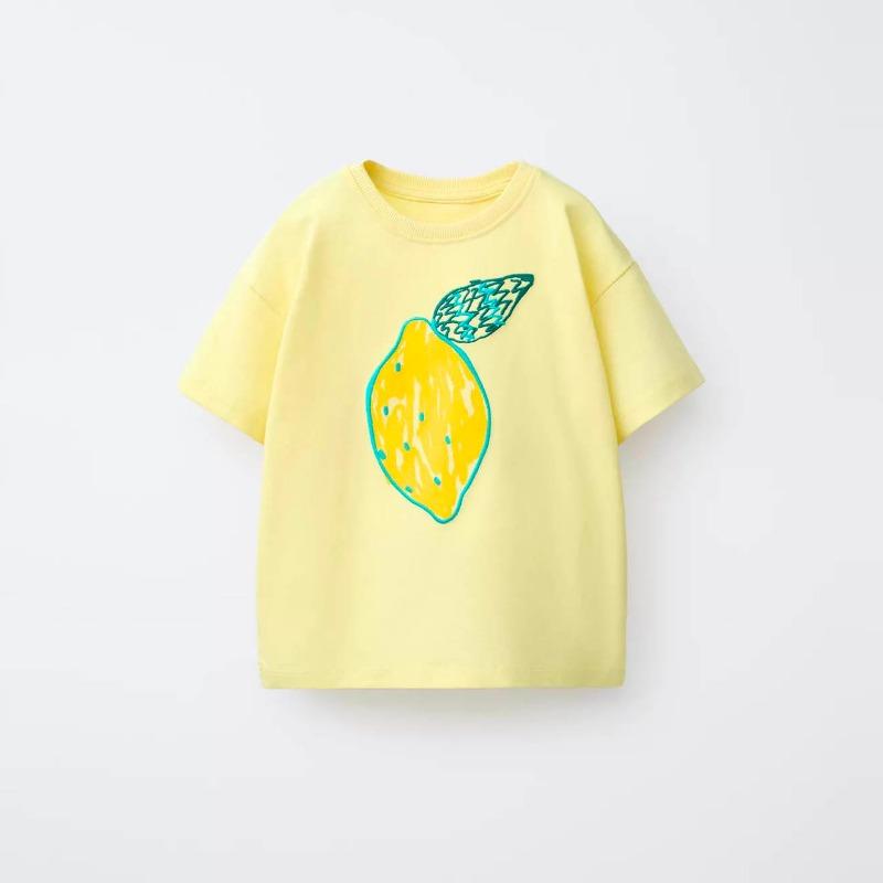Summer Clothing Short Sleeve Tshirt Children's Printed Fruit T-shirts Round Collar Casual Kids Clothes Simple Girls Boys Tees