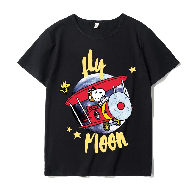 Classic Snoopy Cotton Men's Women's T-shirt Snoopy Cartoon Printed Summer Fashion Casual Comfortable Top Street Clothing